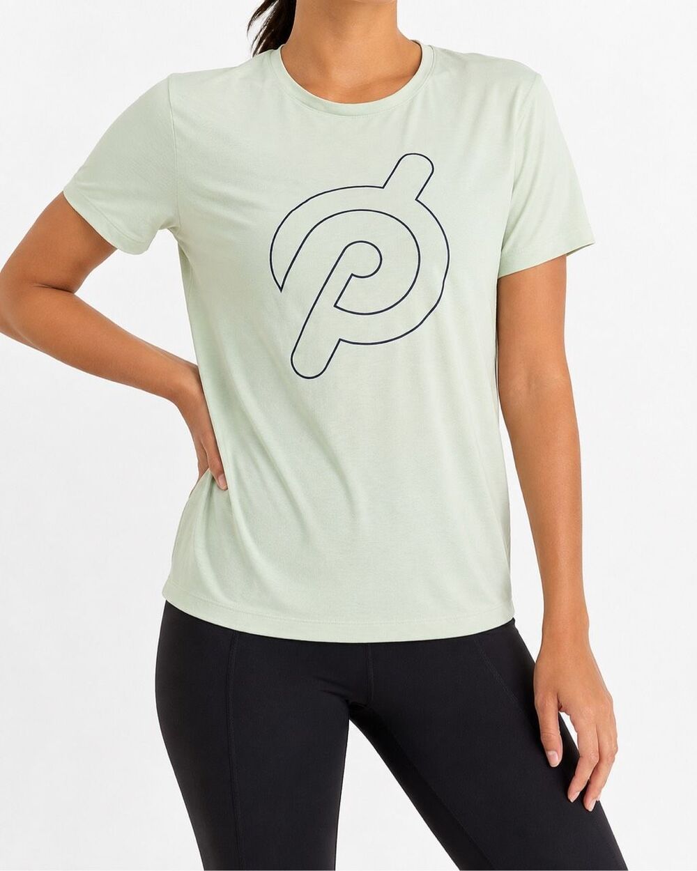 Peloton Women’s Large Green Logo Performance Athletic Workout T-Shirt